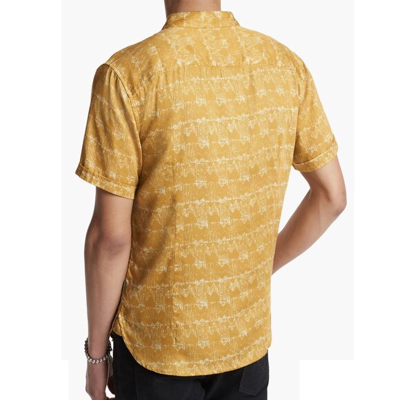 John Varvatos Collection Men's Short Sleeve Loren Retro Vibe Shirt Honeysuckle - Picture 3 of 8